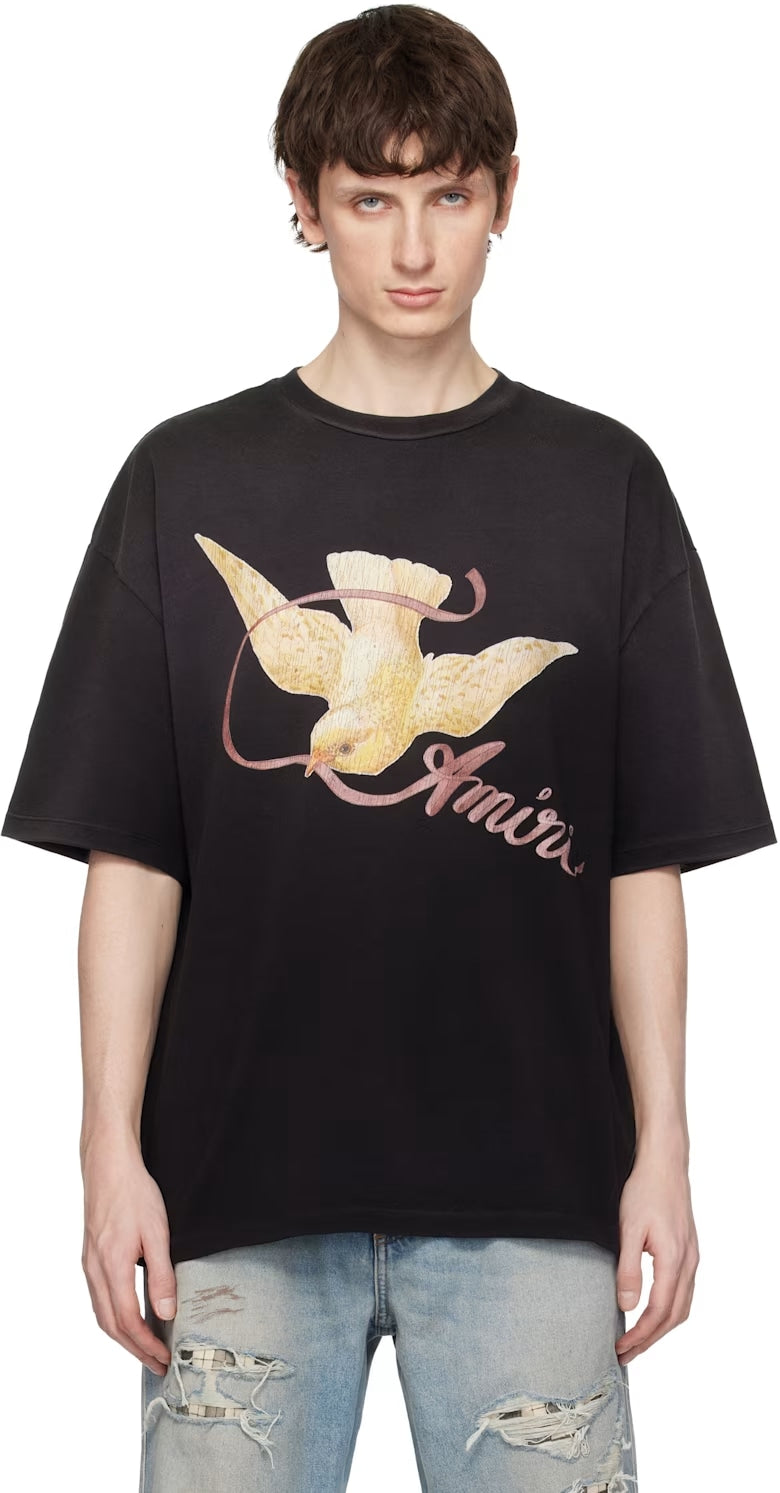 AMIRI AVE VINTAGE BLACK T-SHIRT