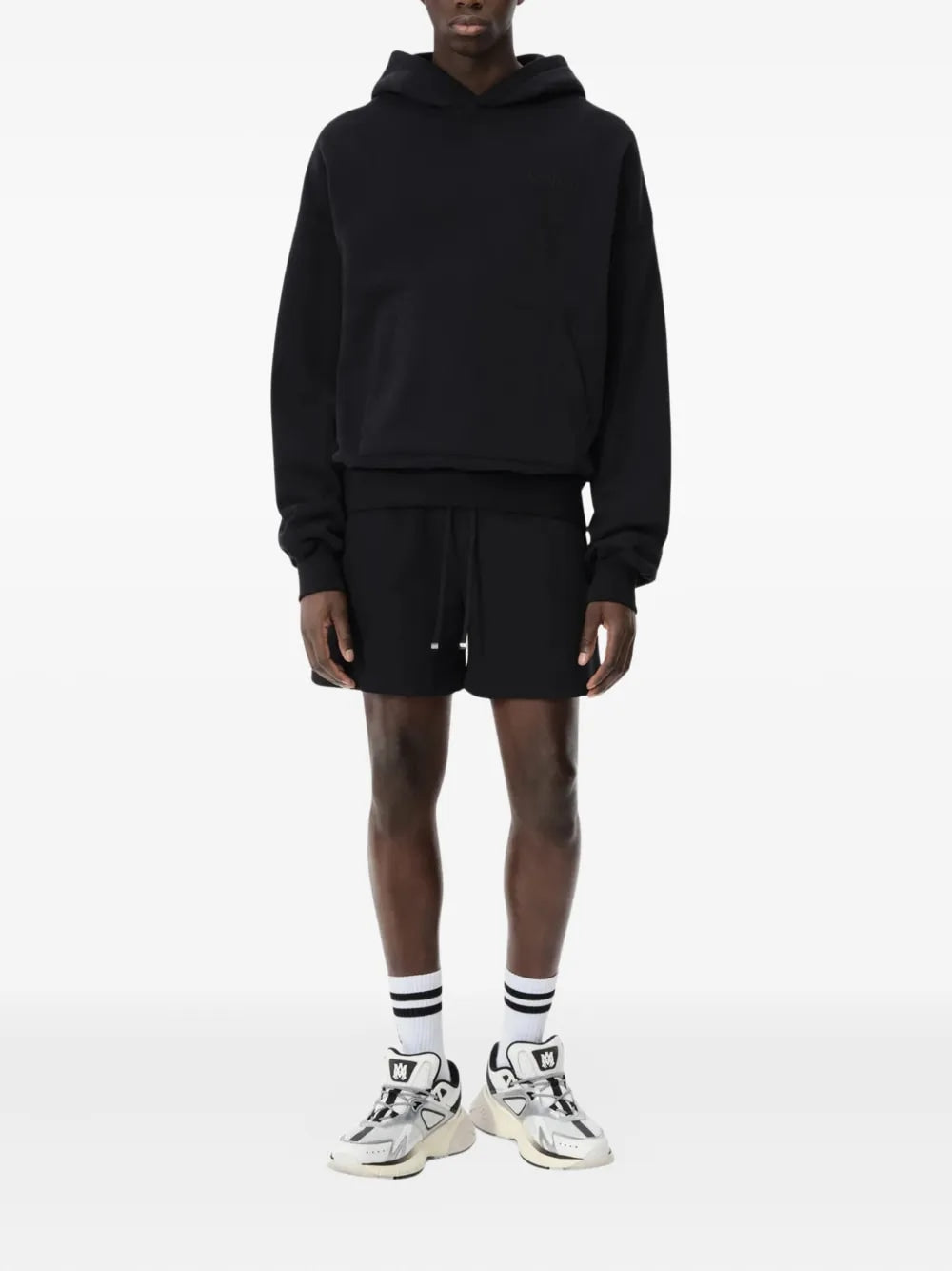 AMIRI BLACK EMBROIDERED SHORTS