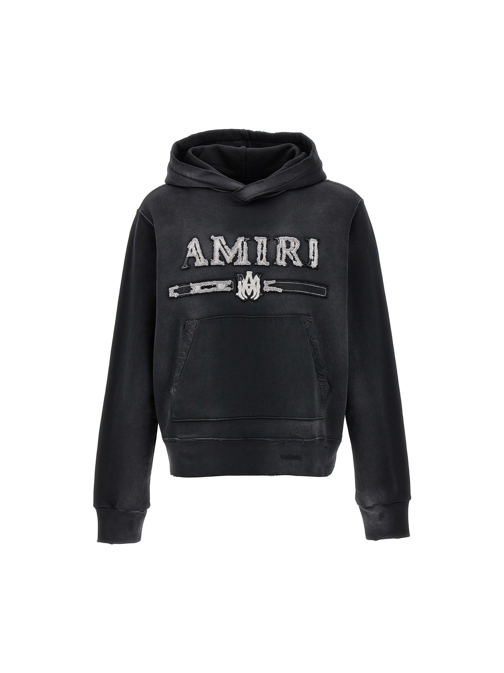 AMIRI BLACK MA BAR LOGO PATCH HOODIE