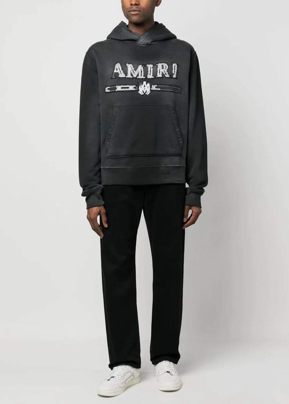 AMIRI BLACK MA BAR LOGO PATCH HOODIE
