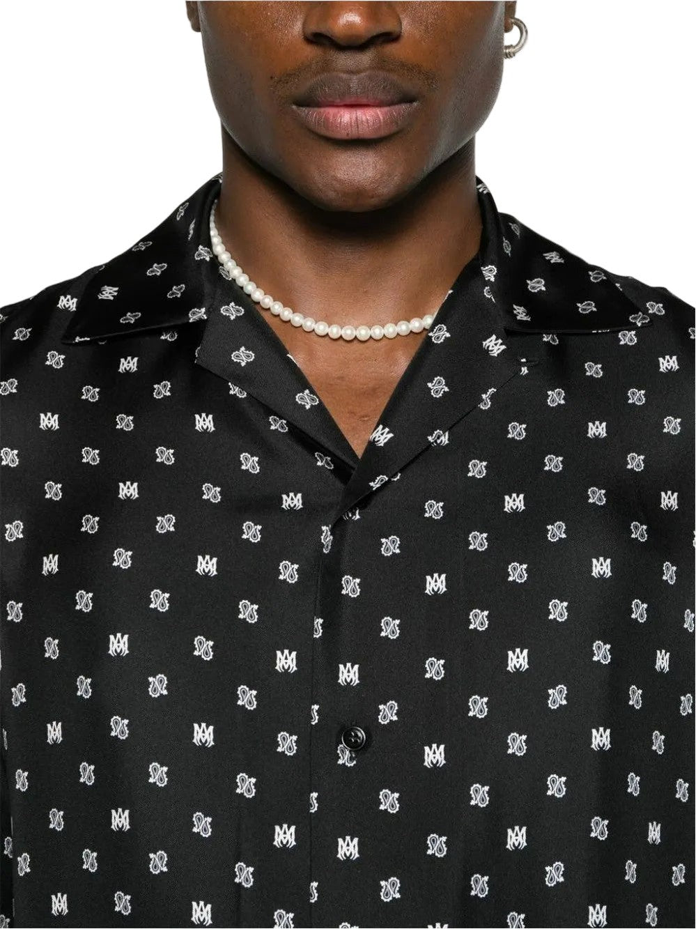 AMIRI BLACK MA PAISLEY BLACK SILK SHIRT