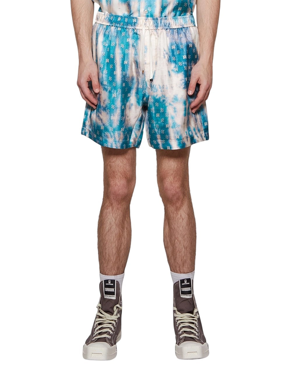 AMIRI BLEACHED PAISLEY MA SILK SHORT AQUA