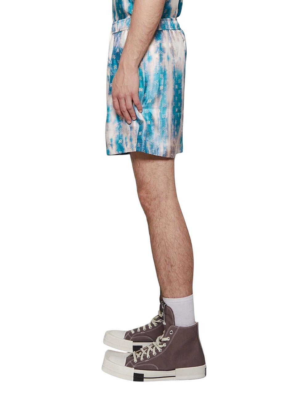 AMIRI BLEACHED PAISLEY MA SILK SHORT AQUA