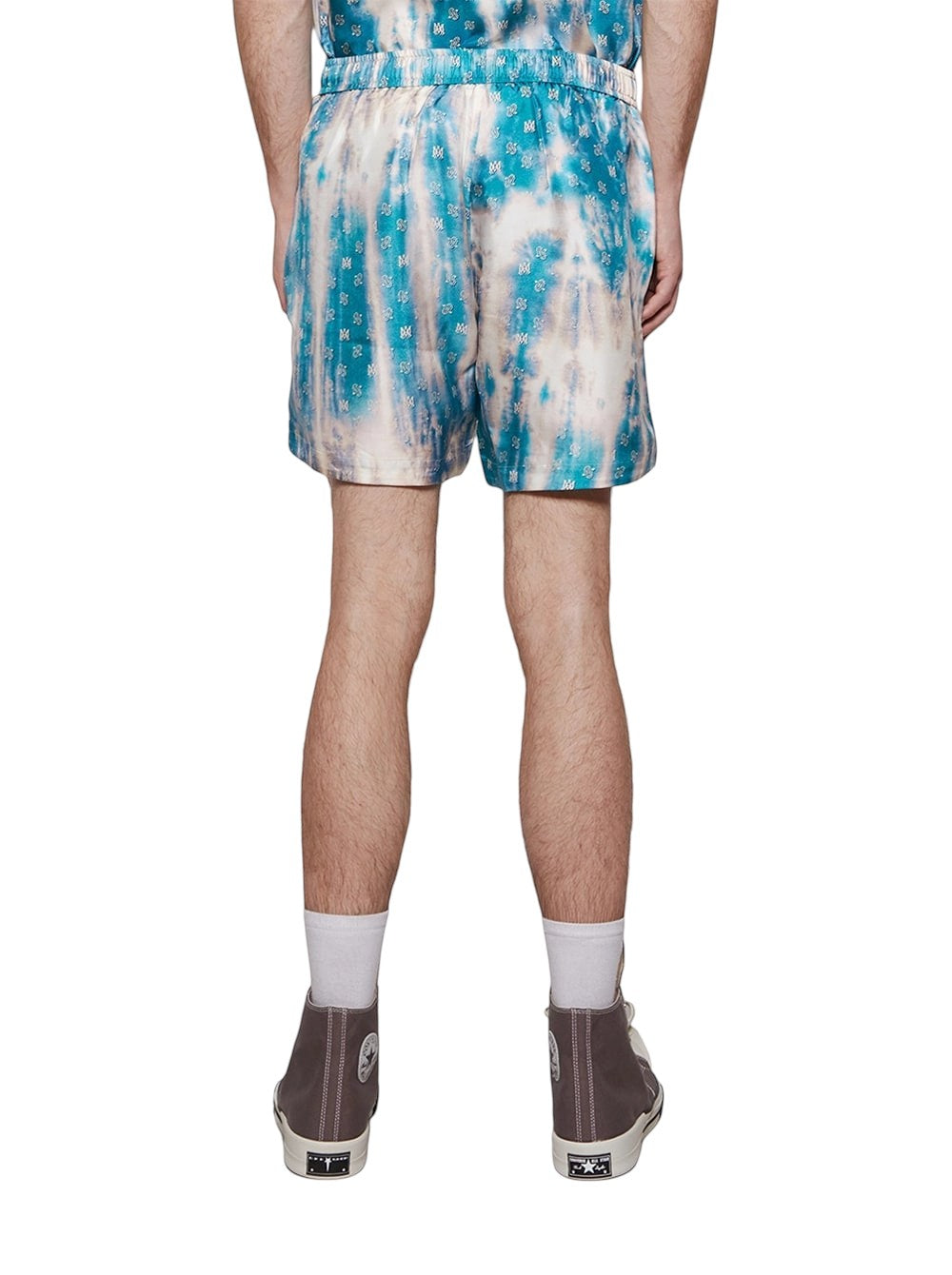 AMIRI BLEACHED PAISLEY MA SILK SHORT AQUA