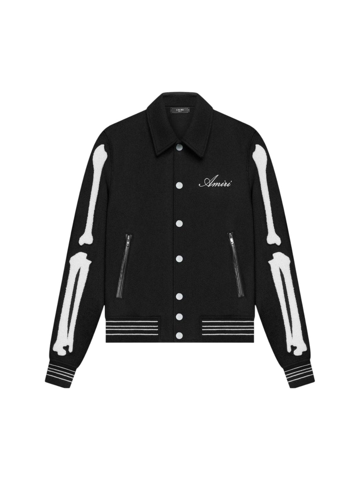 AMIRI BONES VARSITY BLACK JACKET