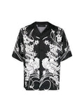 AMIRI BOWLING FLORAL PRINT SILK SHIRT BLACK AMIRI The Hype Company