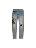 AMIRI CLAY INDIGO WES LANG EMBROIDERED JEANS AMIRI The Hype Company