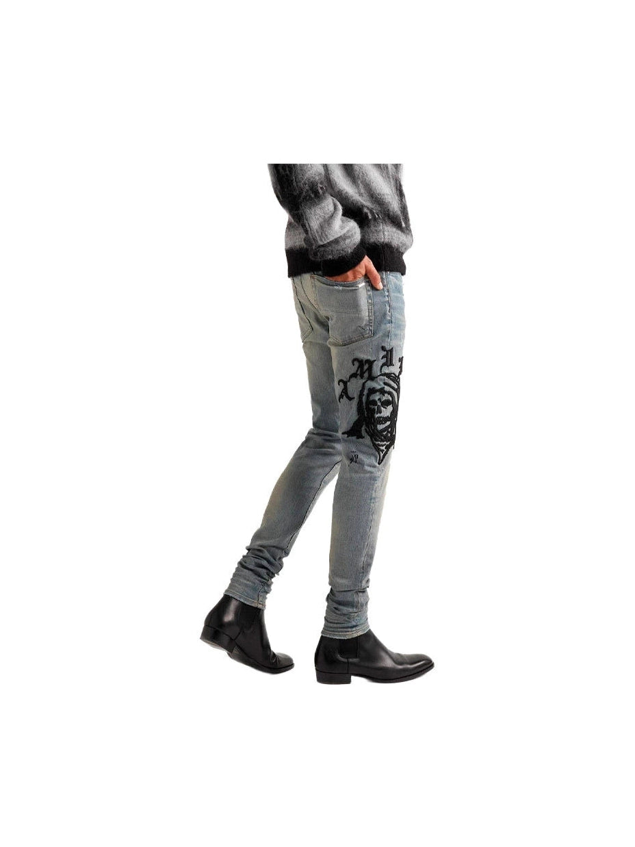 AMIRI CLAY INDIGO WES LANG EMBROIDERED JEANS AMIRI The Hype Company