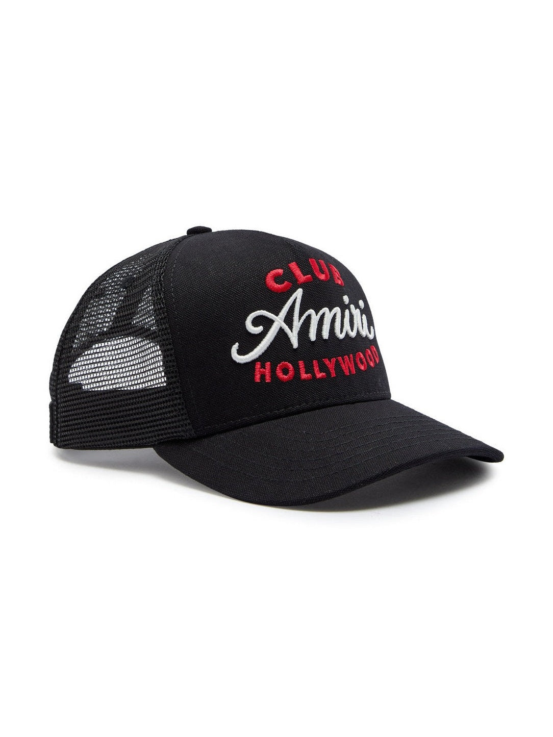 AMIRI CLUB HOLLYWOOD TRUCKER HAT BLACK RED