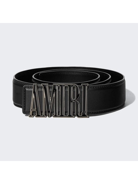 AMIRI CORE LOGO BELT BLACK SILVER