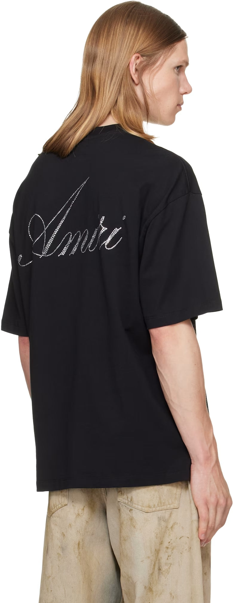 AMIRI CRYSTAL SCRIPT T-SHIRT BLACK