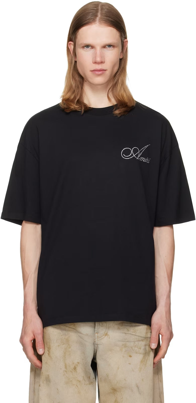 AMIRI CRYSTAL SCRIPT T-SHIRT BLACK