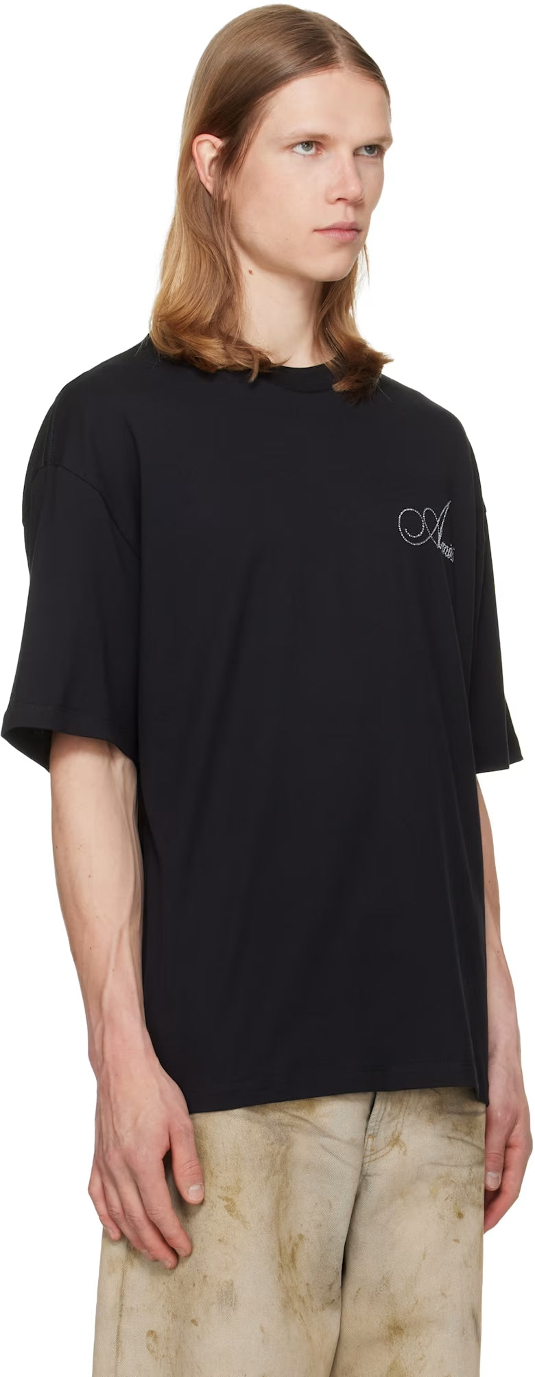 AMIRI CRYSTAL SCRIPT T-SHIRT BLACK