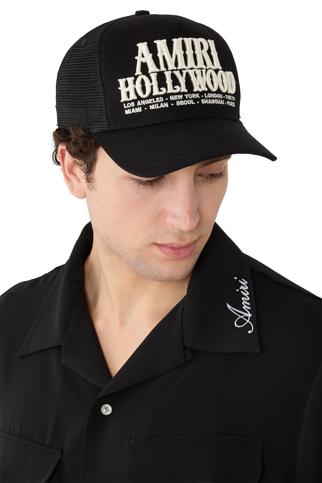 AMIRI HOLLYWOOD TRUCKER HAT BLACK