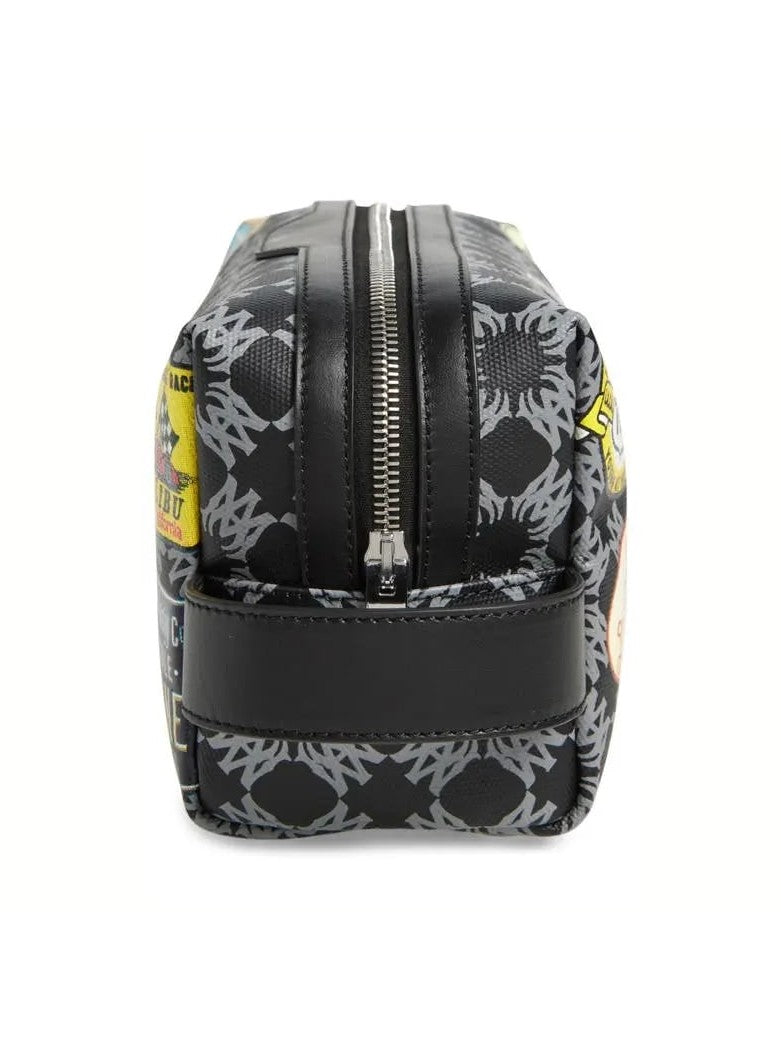 AMIRI KIT DOPP PATCHES STATION BLACK CANVAS
