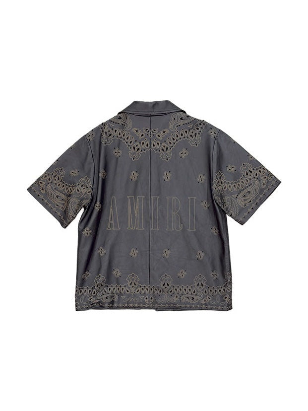 AMIRI LEATHER BANDANA BOWLING BROWN SHORT AMIRI The Hype Company