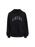 AMIRI LEATHER PATCH ARC LOGO HOODIE BLACK