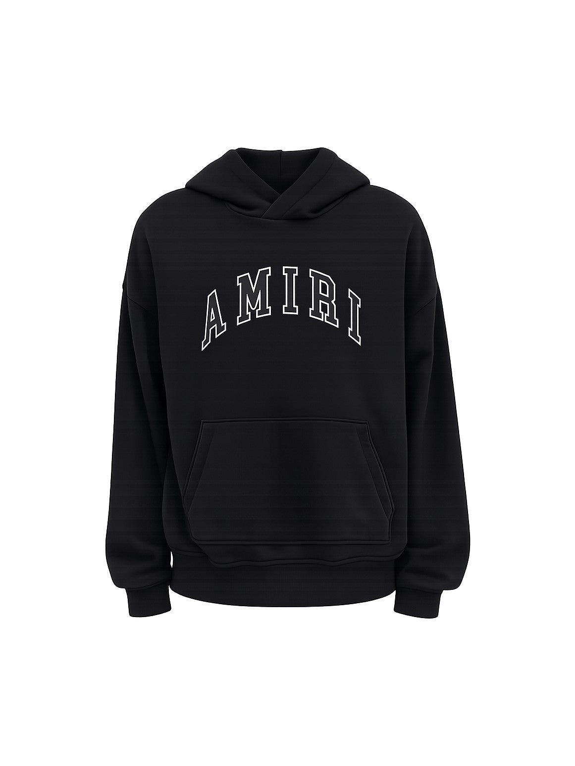 AMIRI LEATHER PATCH ARC LOGO HOODIE BLACK