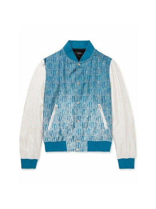 AMIRI LOGO JACQUARD DENIM GRADIENT HOODED JACKET AMIRI The Hype Company