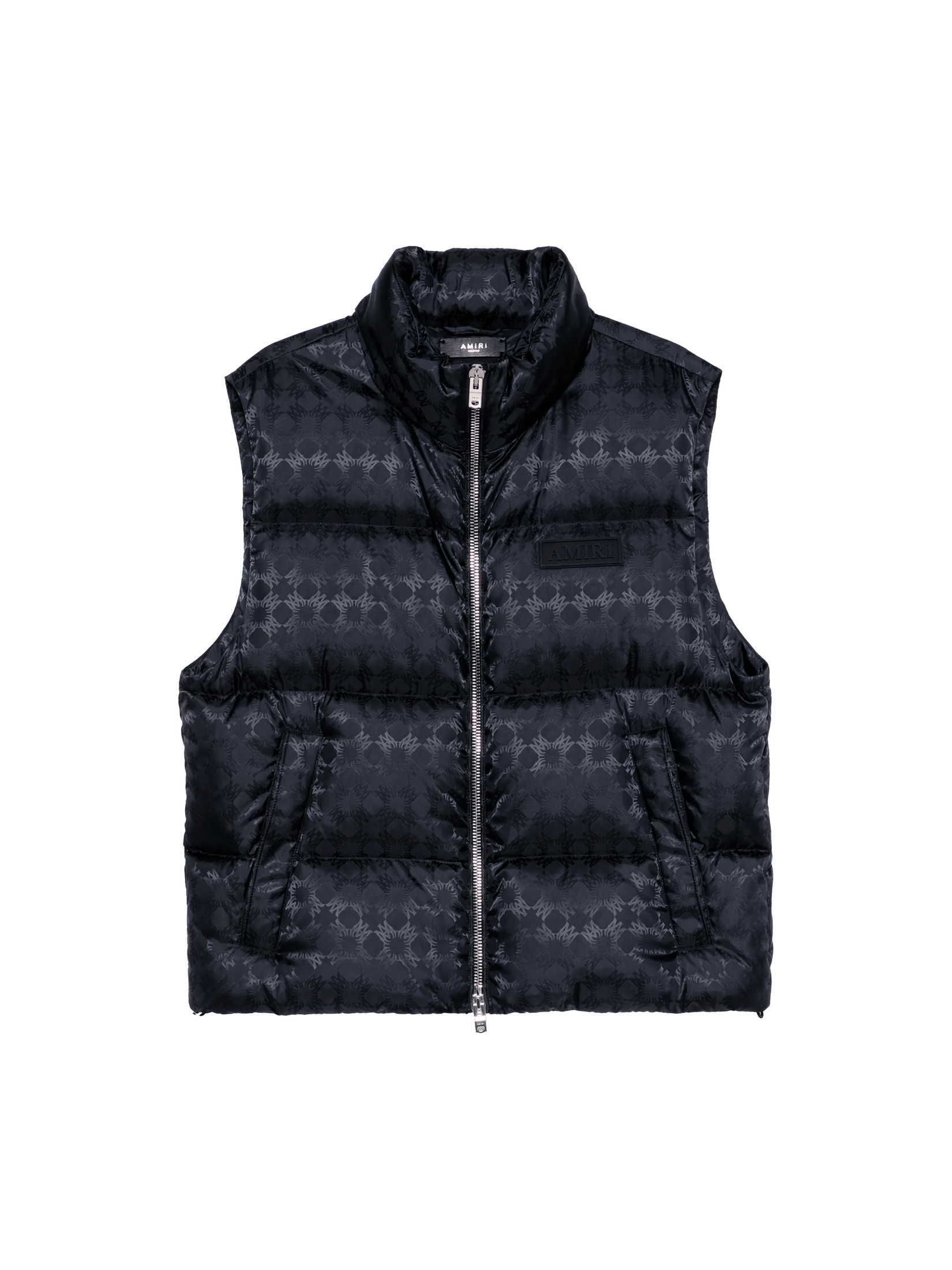 AMIRI MA QUAD JACQUARD CAMP LOGO BLACK VEST