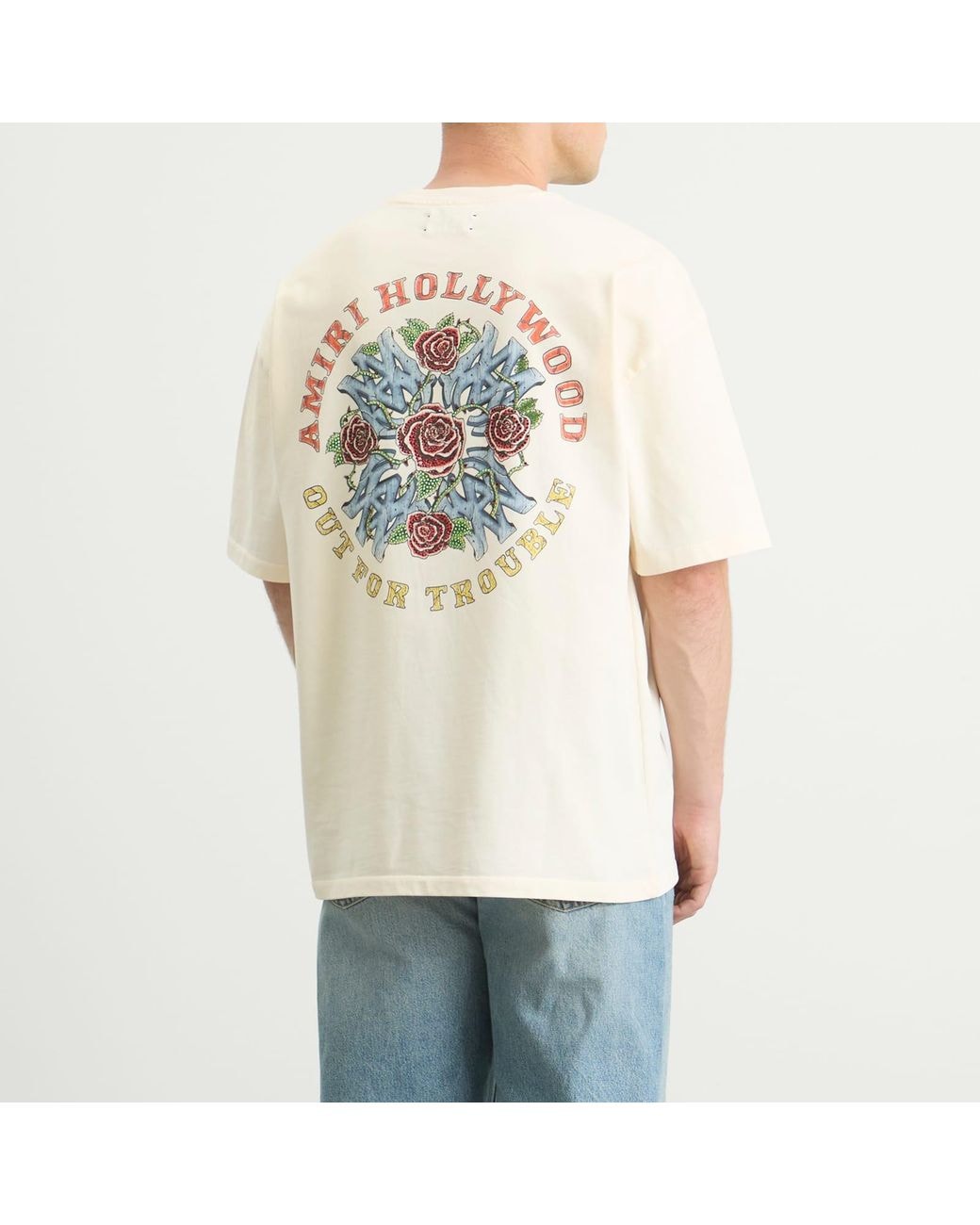 AMIRI NATURAL CRYSTAL OUT FOR TROUBLE T-SHIRT