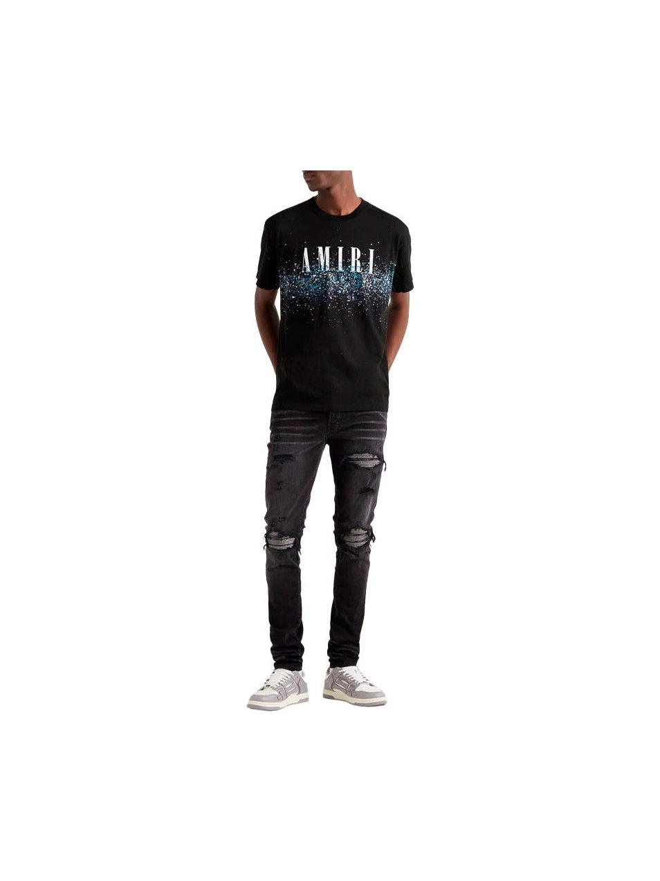 AMIRI OVERSIZED CRYSTAL EMBELLISHED PAINT BLACK TEE AMIRI The Hype Company