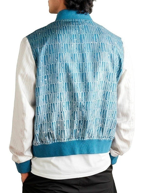 AMIRI PAINT SPLATTER GRADIENT LOGO PRINT SILK TWILL BOMBER JACKET AMIRI The Hype Company