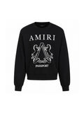 AMIRI PASSPORT EMBROIDERED CREWNECK BLACK