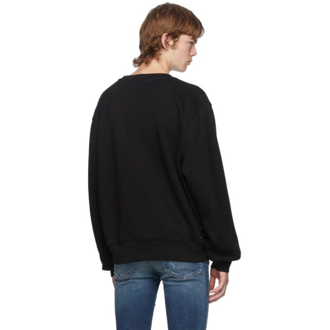 AMIRI PASSPORT EMBROIDERED CREWNECK BLACK