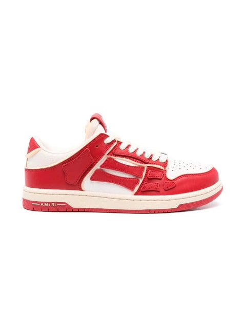 AMIRI RED WHITE DISTRESSED LOW SKELETON SNEAKERS AMIRI The Hype Company