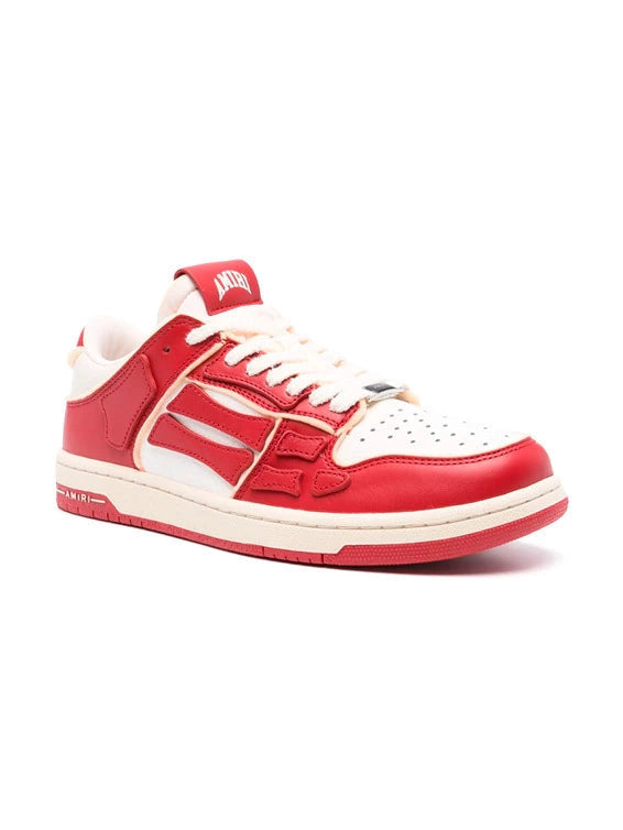 AMIRI RED WHITE DISTRESSED LOW SKELETON SNEAKERS AMIRI The Hype Company