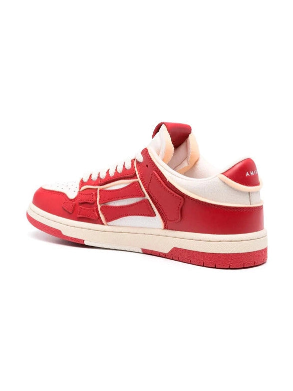 AMIRI RED WHITE DISTRESSED LOW SKELETON SNEAKERS AMIRI The Hype Company