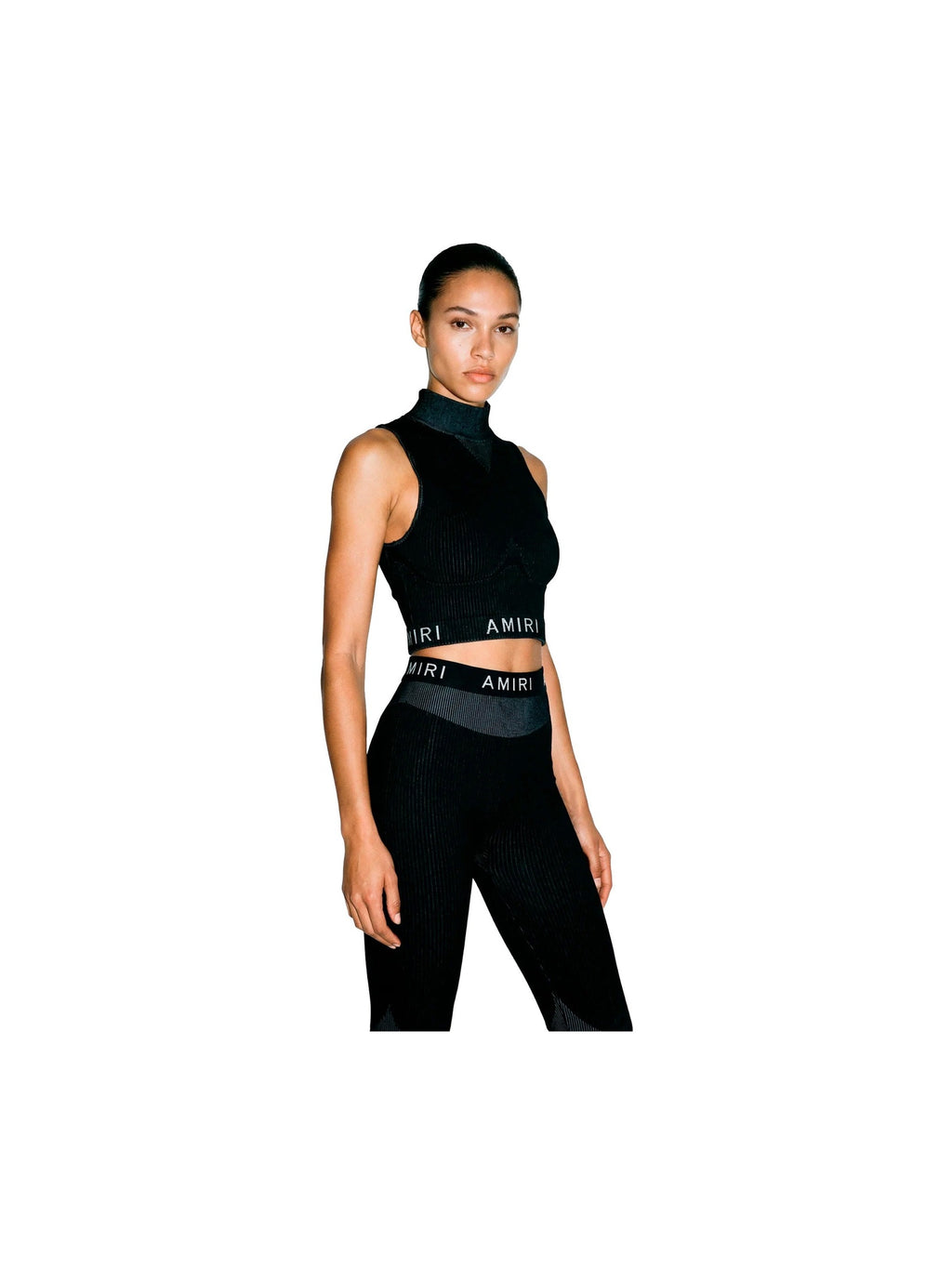 AMIRI RIBBED LEGGINGS BLACK