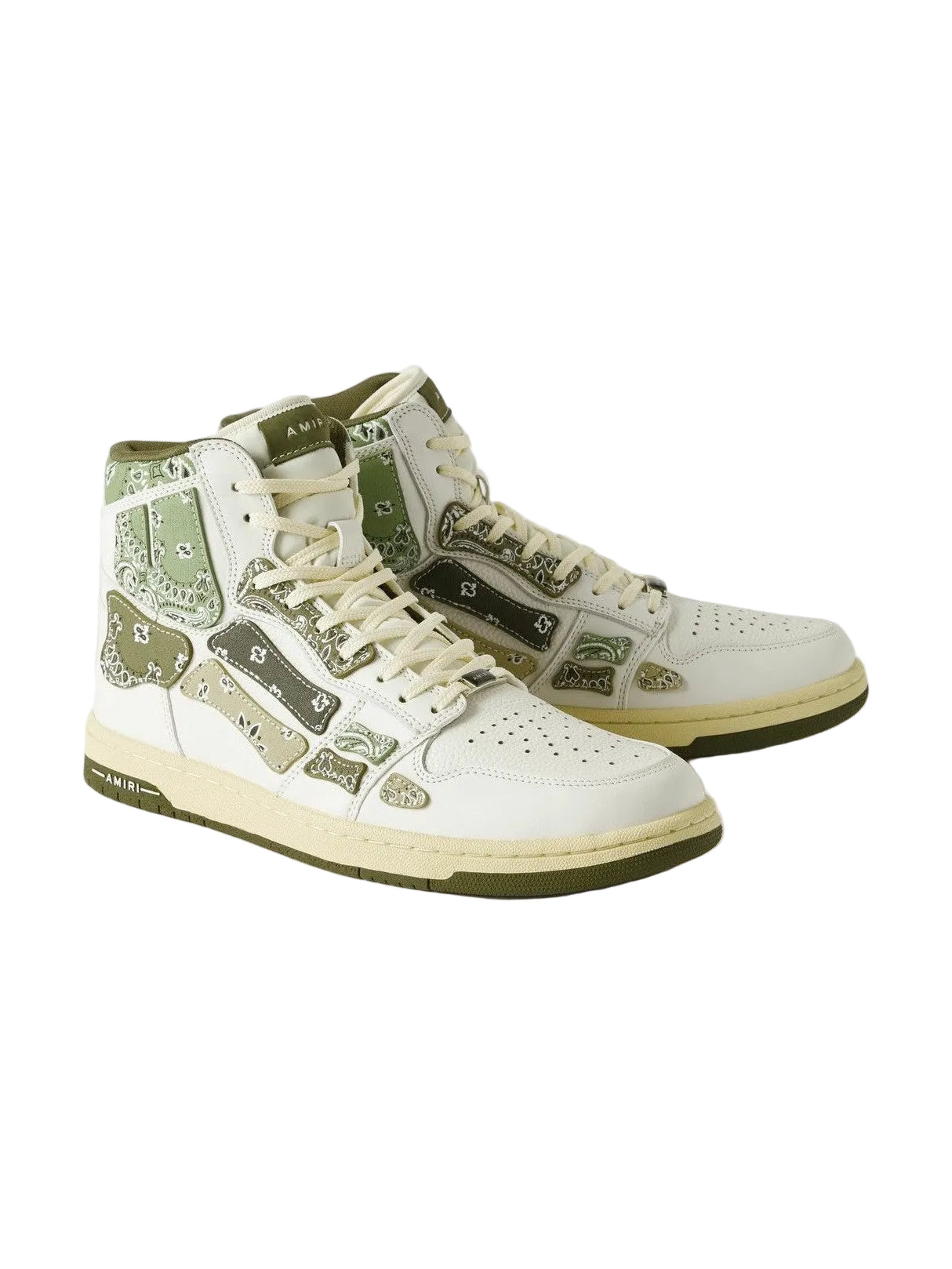 AMIRI SKEL HIGH WHITE GREEN BANDANA