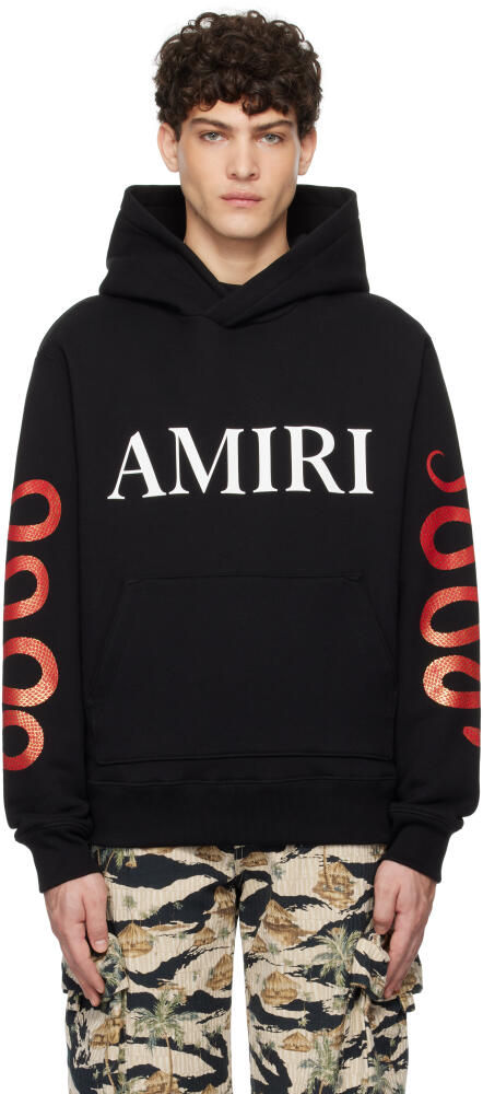 AMIRI SNAKE LOGO BLACK HOODIE