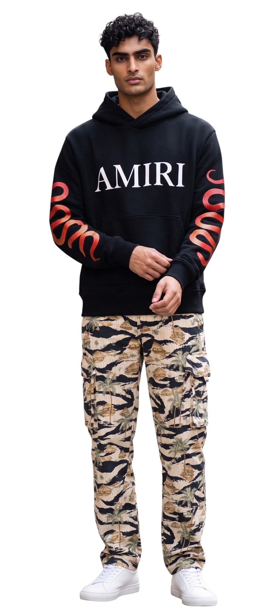AMIRI SNAKE LOGO BLACK HOODIE