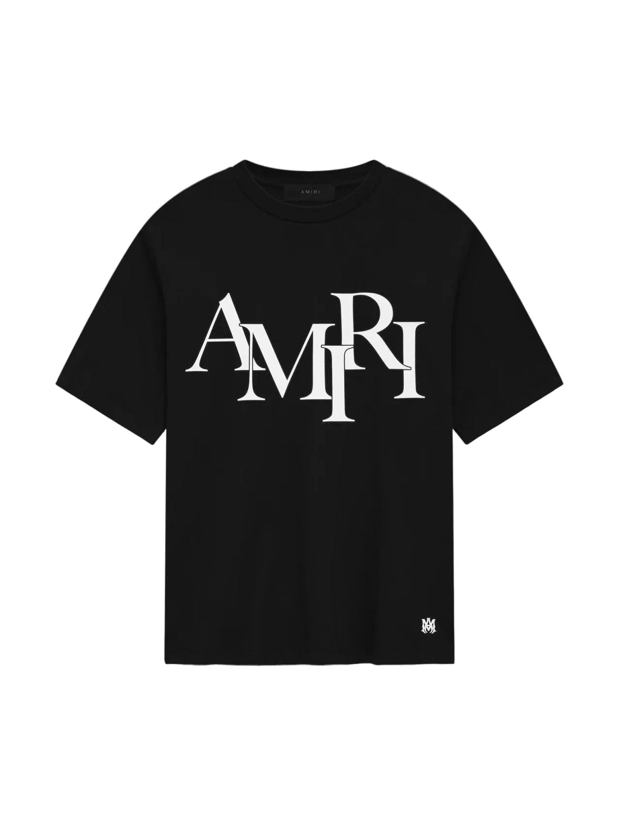 AMIRI STAGGERED LOGO BLACK T-SHIRT