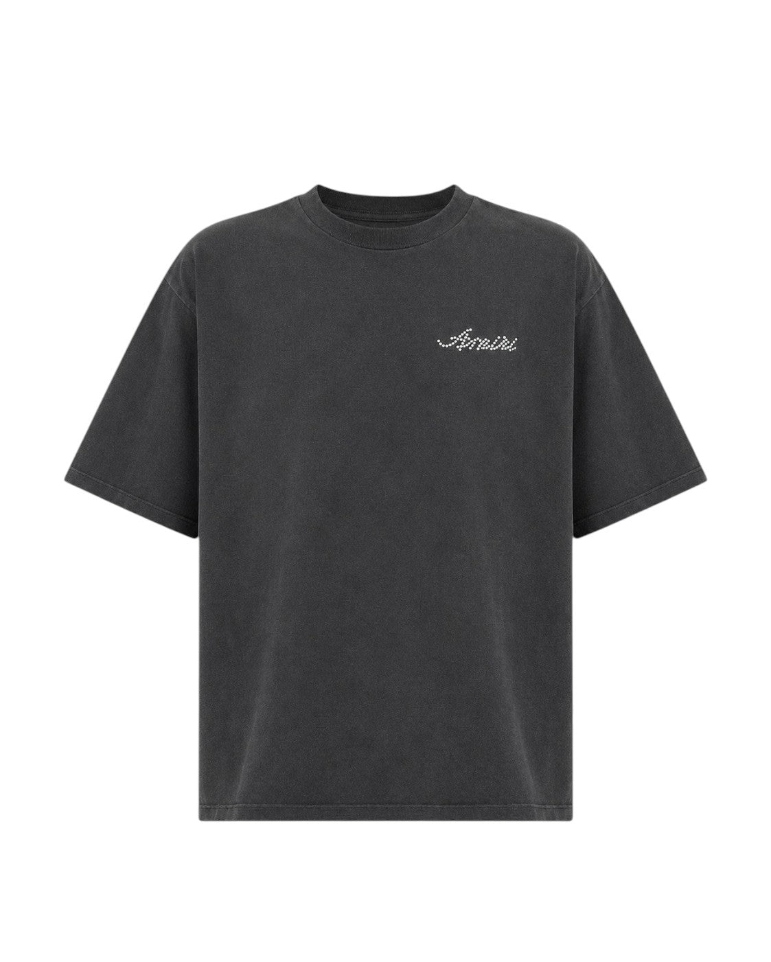 AMIRI STUD LOGO WASHED BLACK T-SHIRT