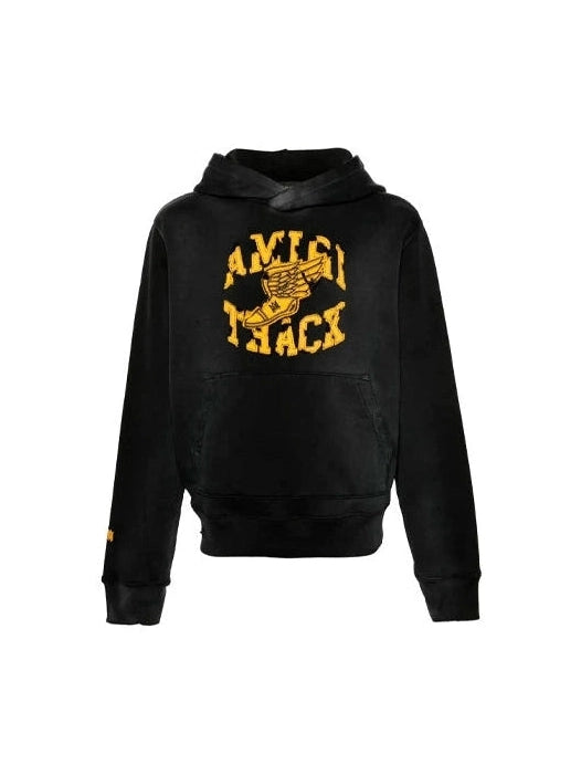 AMIRI TRACK EMBELLISHED HOODIE BLACK GREY WASHED AMIRI The Hype Company