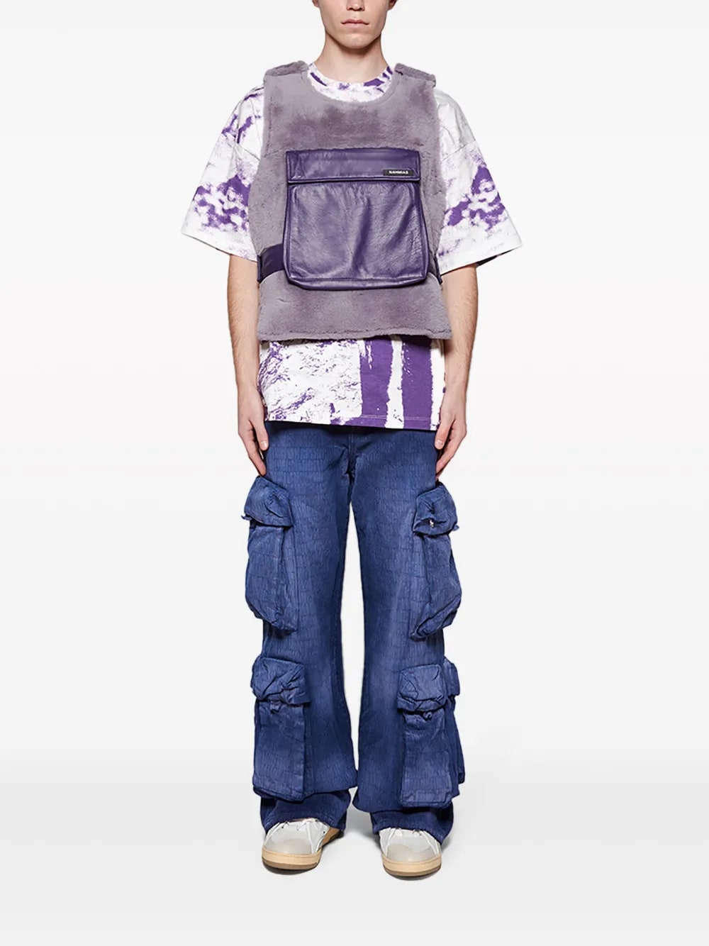 AMIRI UTILITY CARGO PANTS BLUE JACQUARD