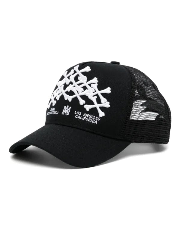 AMIRI WHITE BONES TRUCKER HAT BLACK