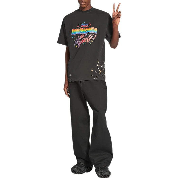 BALENCIAGA 90/10 T-SHIRT LARGE FIT BLACK