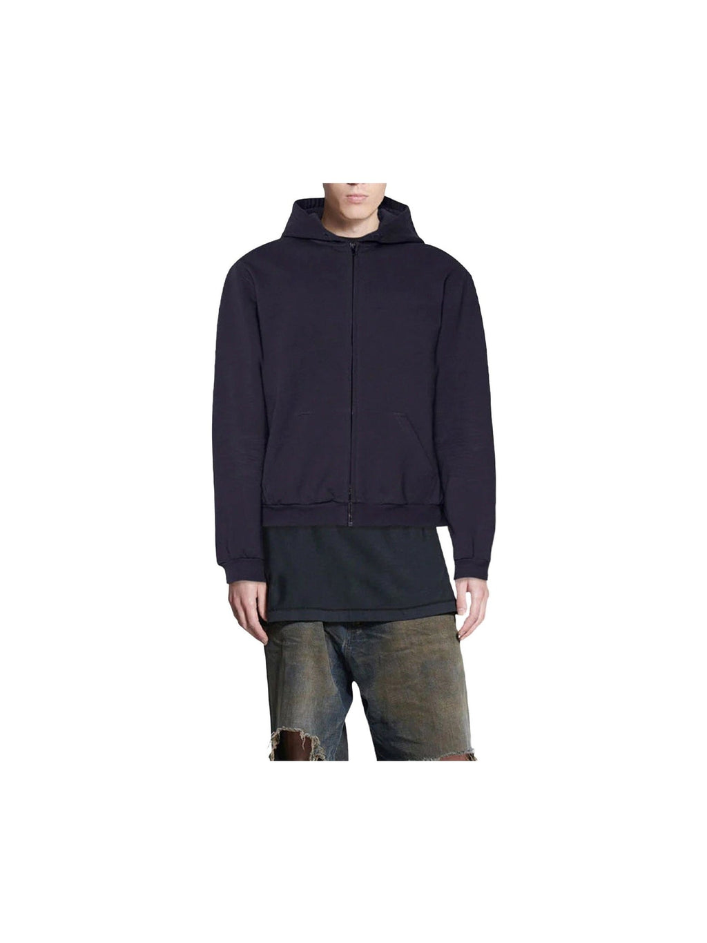 BALENCIAGA BAL TAB MOLLETON ZIP UP BLACK