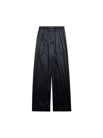 BALENCIAGA BB LOGO ALL BLACK NYLON PANTS
