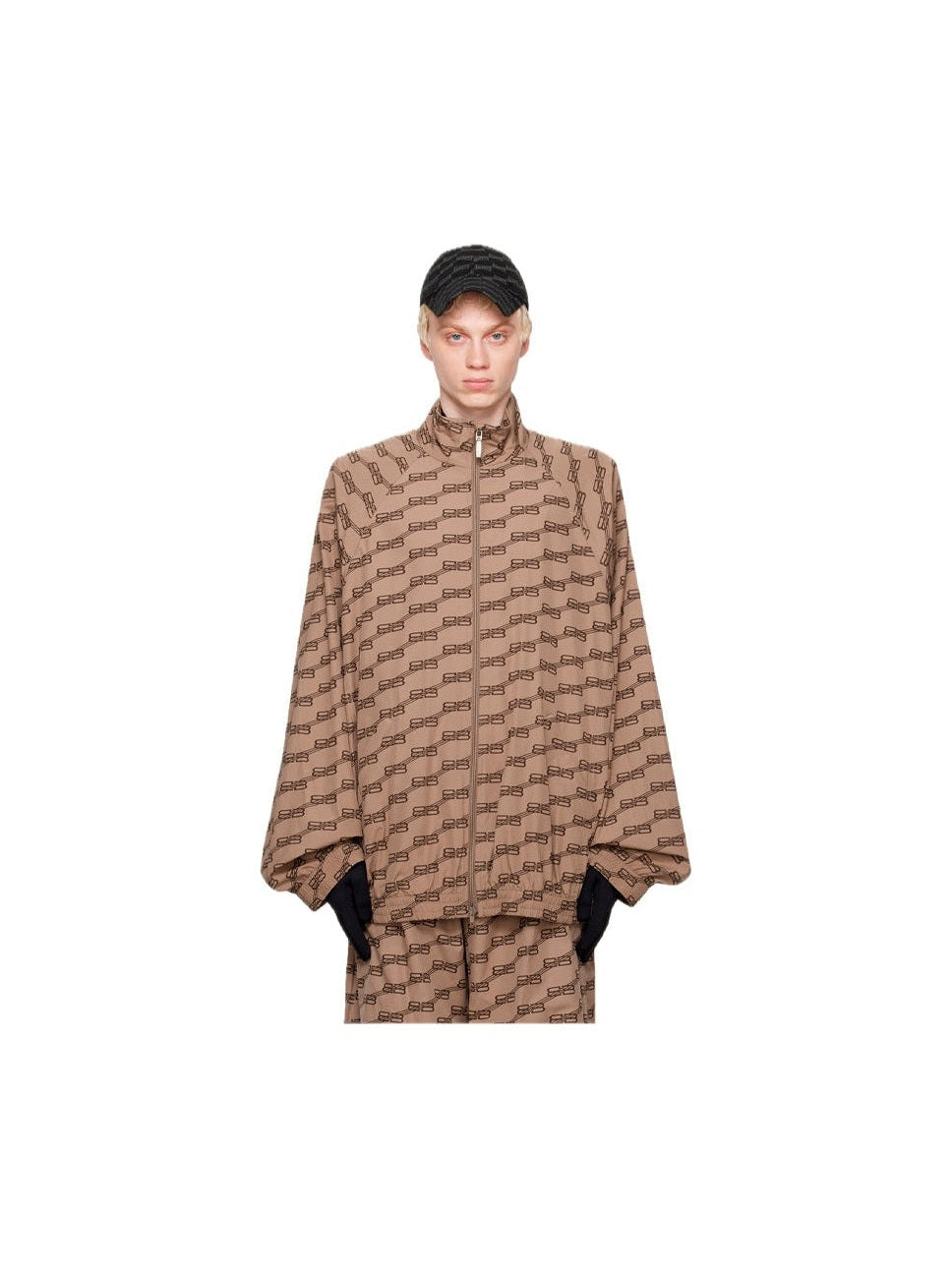 BALENCIAGA BB MONOGRAM BROWN NYLON JACKET BALENCIAGA The Hype Company