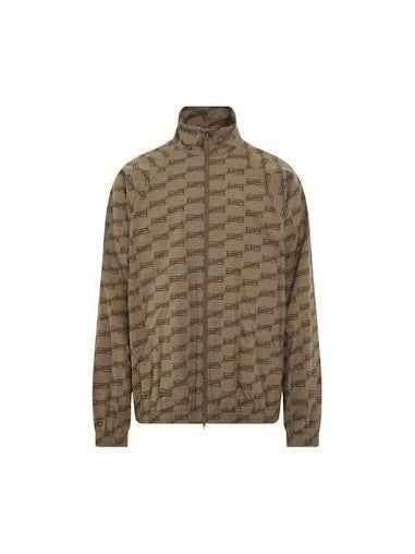 BALENCIAGA BB MONOGRAM BROWN NYLON JACKET BALENCIAGA The Hype Company