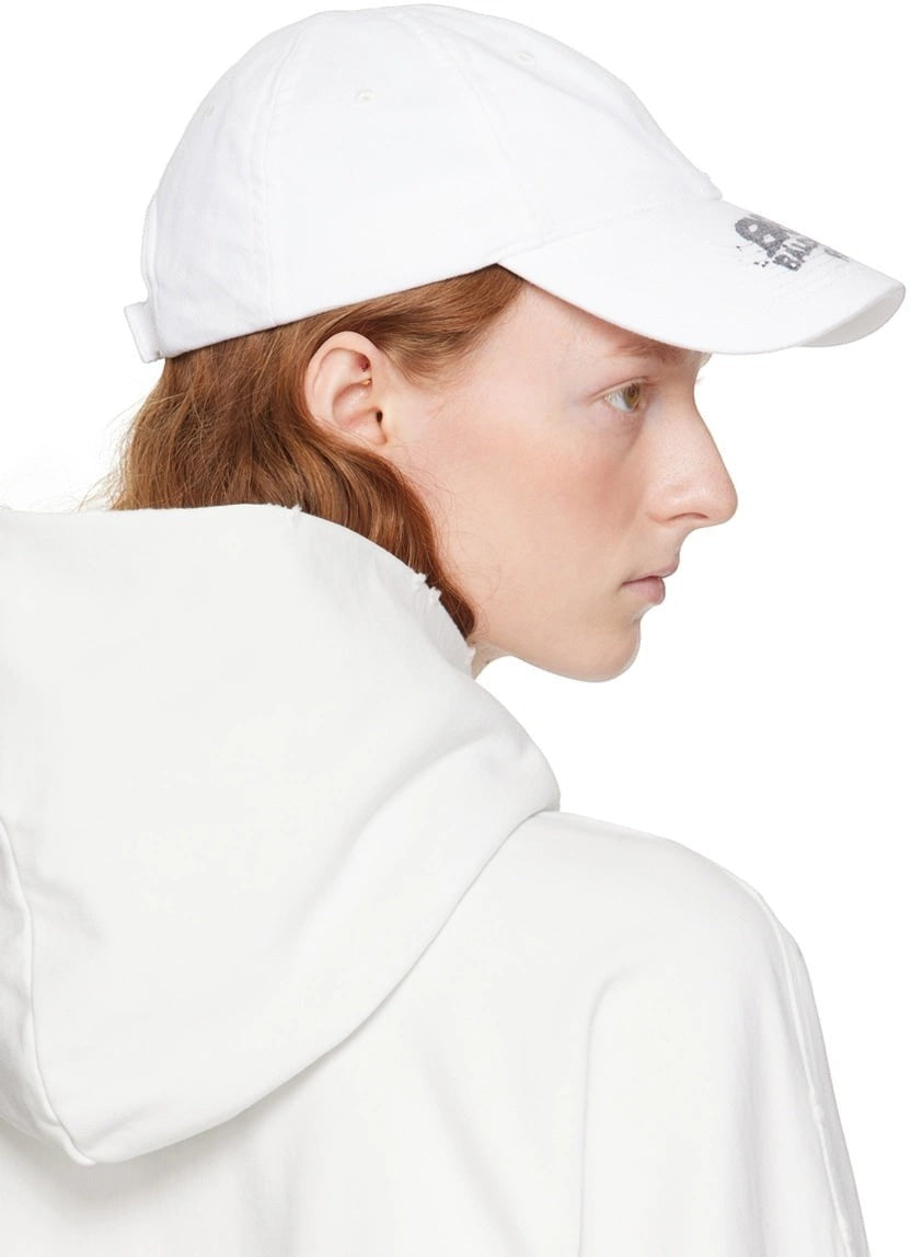 BALENCIAGA BB PARIS HAT WHITE