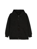 BALENCIAGA BB RHINESTONES LOGO ZIP HOODIE BLACK BALENCIAGA The Hype Company
