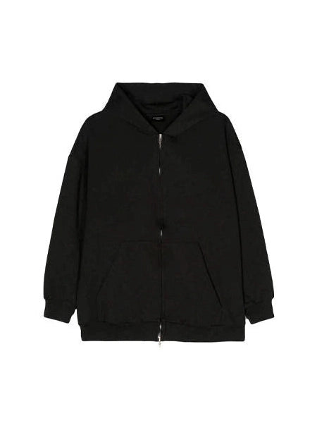 BALENCIAGA BB RHINESTONES LOGO ZIP HOODIE BLACK BALENCIAGA The Hype Company