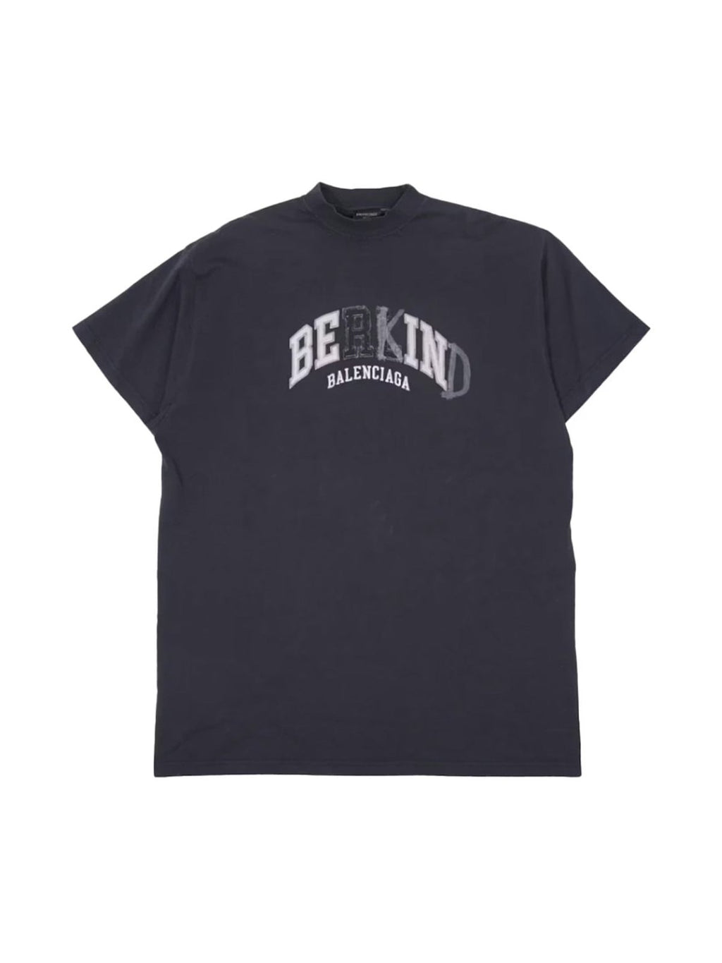 BALENCIAGA BE KIND FADED BLACK GREY T-SHIRT